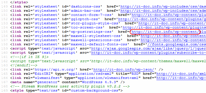 Codul HTML al paginii it-doc.info