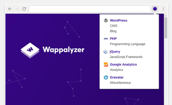 Extensie pentru browsere Wappalyzer
