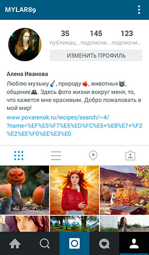 Link Instagram în descrierea profilului